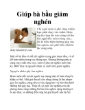 Giúp bà bầu giảm nghén