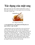 Tác dụng của mật ong