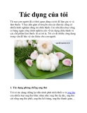 Tác dụng của tỏi