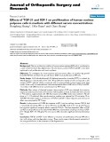 báo cáo hóa học:"  Effects of TGF-β1 and IGF-1 on proliferation of human nucleus pulposus cells in medium with different serum concentrations"