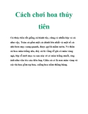 Cách chơi hoa thủy tiên