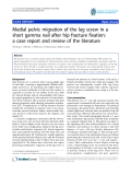 báo cáo hóa học:"   Medial pelvic migration of the lag screw in a short gamma nail after hip fracture fixation: a case report and review of the literature"