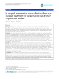 báo cáo hóa học:"  Is surgical intervention more effective than nonsurgical treatment for carpal tunnel syndrome? a systematic review"