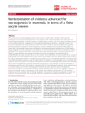 báo cáo hóa học:"  Reinterpretation of evidence advanced for neo-oogenesis in mammals, in terms of a finite oocyte reserve" 