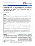 báo cáo hóa học:"Personality and the physician-patient relationship as predictors of quality of life of cardiac patients after rehabilitation"