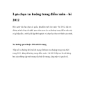 Lựa chọn xu hướng trang điểm xuân - hè 2012