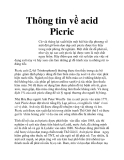 Thông tin về acid Picric