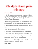 Xác định thành phần hỗn hợp