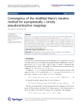 Báo cáo toán học: " Convergence of the modified Mann’s iterative method for asymptotically -strictly pseudocontractive mappings"