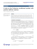 Báo cáo hóa học: "  A note on the Frobenius conditional number with positive definite matrices"