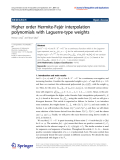 Báo cáo hóa học: "  Higher order Hermite-Fejér interpolation polynomials with Laguerre-type weights"