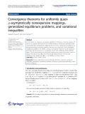 Báo cáo hóa học: "   Convergence theorems for uniformly quasi-asymptotically nonexpansive mappings, generalized equilibrium problems, and variational inequalities"