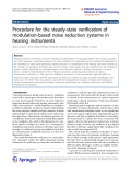 Báo cáo hóa học: "  Procedure for the steady-state verification of modulation-based noise reduction systems in hearing instruments"