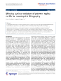 Báo cáo hóa học: "   Effective surface oxidation of polymer replica molds for nanoimprint lithography"