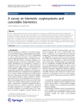 Báo cáo hóa học: "   A survey on biometric cryptosystems and cancelable biometrics"