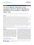 Báo cáo hóa học: " The role of different methanogen groups evaluated by Real-Time qPCR as high-efficiency bioindicators of wet anaerobic co-digestion of organic waste"