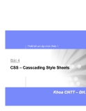 Thiết kế và Lập trình Web 1-Bài 4 CSS – Casscading Style Sheets 