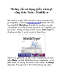 Hướng dẫn sử dụng phần mềm gõ công thức Toán - MathType