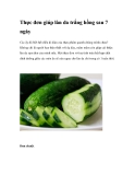 Thực đơn giúp làn da trắng hồng sau 7 ngày