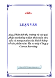 Phân tích thị trường và các giải pháp marketing nhằm thỏa mãn nhu cầu và mong muốn của khách hàng về sản phẩm săm, lốp xe máy Công ty Cao su Sao vàng