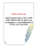 Nghiên cứu khoa học " PHÂN HẠNG ĐẤT CẤP VI MÔ CHO TRỒNG RỪNG KEO LAI (A.mangium x A.auriculiformis) Ở VÙNG TÂY NGUYÊN "