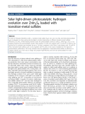 Báo cáo hóa học: " Solar light-driven photocatalytic hydrogen evolution over ZnIn2S4 loaded with transition-metal sulfides"