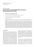 Báo cáo hóa học: " Research Article On the Soft Fusion of Probability Mass Functions for Multimodal Speech Processing"