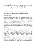 Hướng dẫn kỹ thuật sử dụng thuốc bảo vệ thực vật an toàn hiệu quả