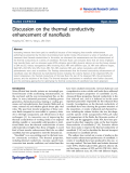 Báo cáo hóa học: "  Discussion on the thermal conductivity enhancement of nanofluids"