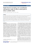 Báo cáo hóa học: "  Rapid thermal annealing and crystallization mechanisms study of silicon nanocrystal in silicon carbide matrix"