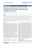 Báo cáo hóa học: "  Ultraviolet photodetectors based on ZnO nanorods-seed layer effect and metal oxide modifying layer effect"