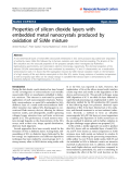 Báo cáo hóa học: " Properties of silicon dioxide layers with embedded metal nanocrystals produced by oxidation of Si:Me mixture"