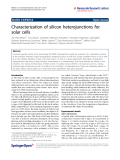 Báo cáo hóa học: " Characterization of silicon heterojunctions for solar cells"