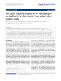 Báo cáo hóa học: "  Ion beam-induced shaping of Ni nanoparticles embedded in a silica matrix: from spherical to prolate shape"