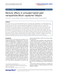 Báo cáo hóa học: " Memory effects in annealed hybrid gold nanoparticles/block copolymer bilayers"