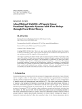 Báo cáo hóa học: " Research Article About Robust Stability of Caputo Linear Fractional Dynamic Systems with Time Delays through Fixed Point Theory"