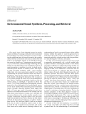 Báo cáo hóa học: " Editorial Environmental Sound Synthesis, Processing, and Retrieval"