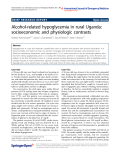 Báo cáo hóa học: "  Alcohol-related hypoglycemia in rural Uganda: socioeconomic and physiologic contrasts"