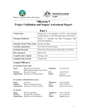 Báo cáo khoa học nông nghiệp " Milestone 9 Project Validation and Impact Assessment Report - Part 1 "