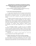 Báo cáo khoa học nông nghiệp " RESEARCH ON WATER REUSE TECHNOLOGY FROM HATCHERIES FOR FOR SUSTAINABLE DEVELOPMENT AND ENVIRONMENTAL POLLUTION CONTROL "