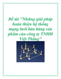 Đề tài "Những giải pháp hoàn thiện hệ thống mạng lưới bán hàng sản phẩm của công ty TNHH Việt Thắng"