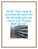 Đề tài: Thực trạng và giải pháp đẩy mạnh tiêu thụ sản phẩm giầy của công ty giầy Thượng Đình Hà Nội