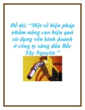 Đề tài: “Một số biện pháp nhằm nâng cao hiệu quả sử dụng vốn kinh doanh ở công ty xăng dầu Bắc Tây Nguyên ”,