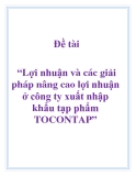 Đề án: Phương hướng và một số biện pháp nâng cao hiệu quả của công tác quản lý vốn sản xuất kinh doanh Công ty 20 - Tổng cục hậu cần