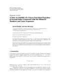 Báo cáo hóa học: "  Research Article A Note on Stability of a Linear Functional Equation of Second Order Connected with the Fibonacci Numbers and Lucas Sequences"