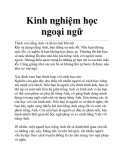 Kinh nghiệm học ngoại ngữ