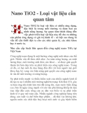 Nano TiO2 - Loại vật liệu cần quan tâm