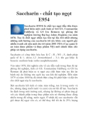 Saccharin - chất tạo ngọt E954