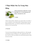 3 Thực Phẩm Nên Ăn Trong Mùa Đông