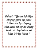 Đề án: Quan hệ biện chứng giữa sự phát triển của lực lượng sản xuất và sự đa dạng hoá các loại hình sở hữu ở Việt Nam